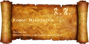 Komor Nikoletta névjegykártya
